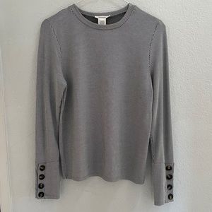 Urban Romantics Striped, Button Long Sleeve Top